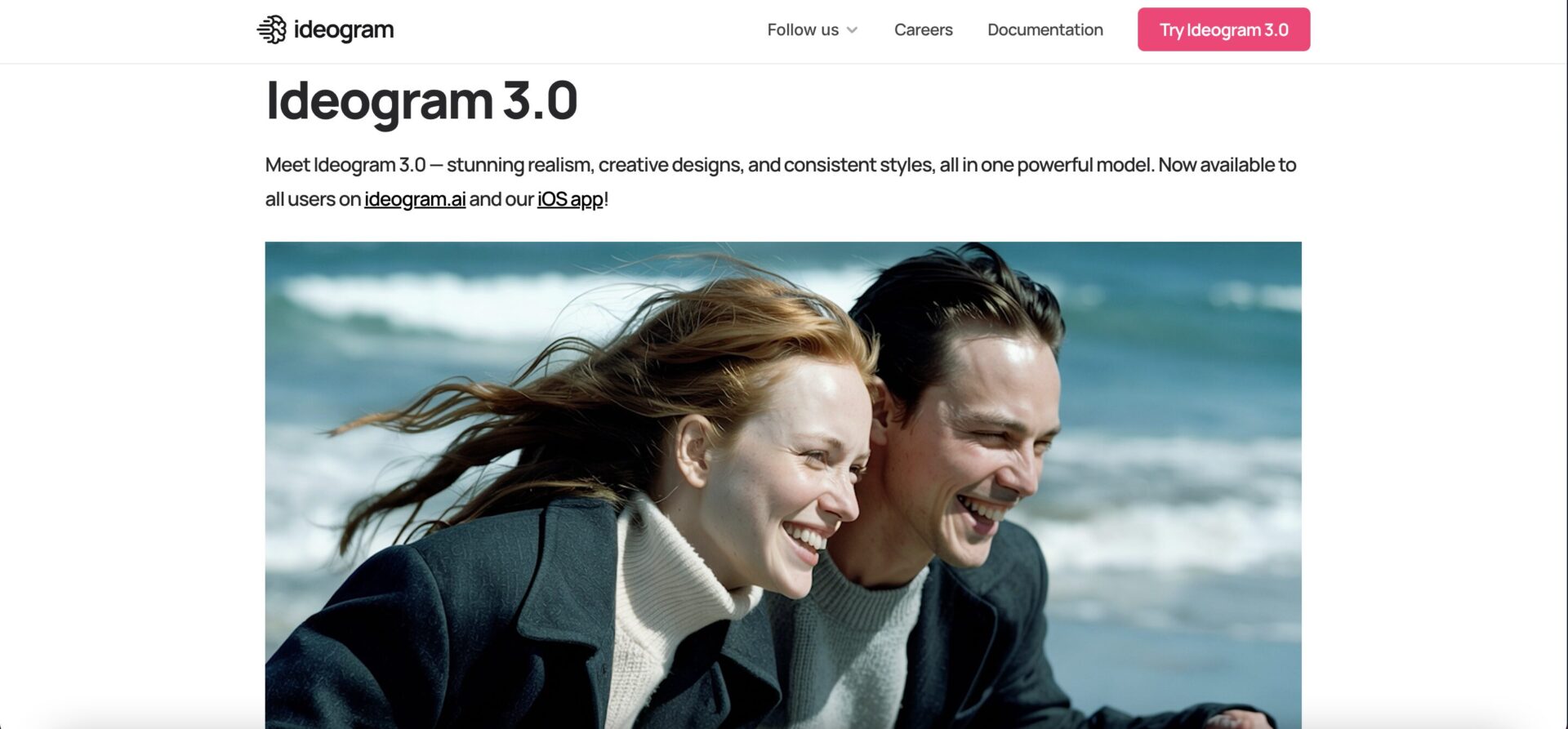 Ideogram 3.0のログイン画面