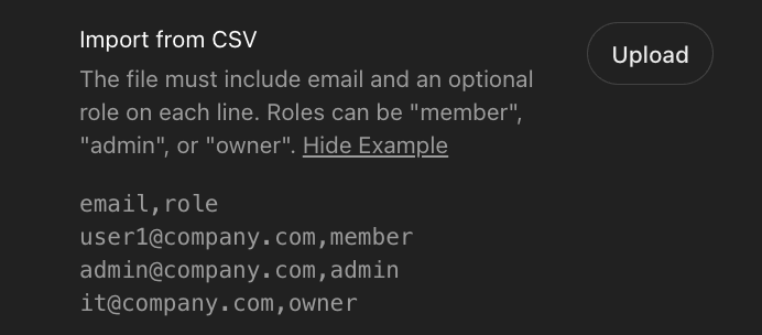 ChatGPTのTeamプランに招待するメンバーはCSVファイルでも送信可能