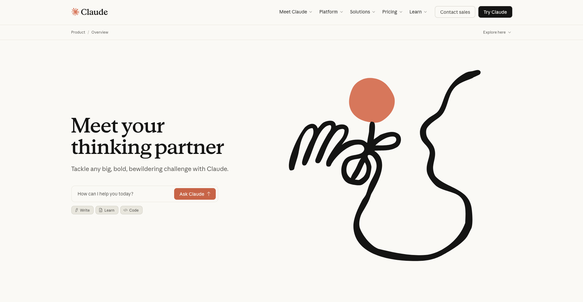 Claudeのトップ画面