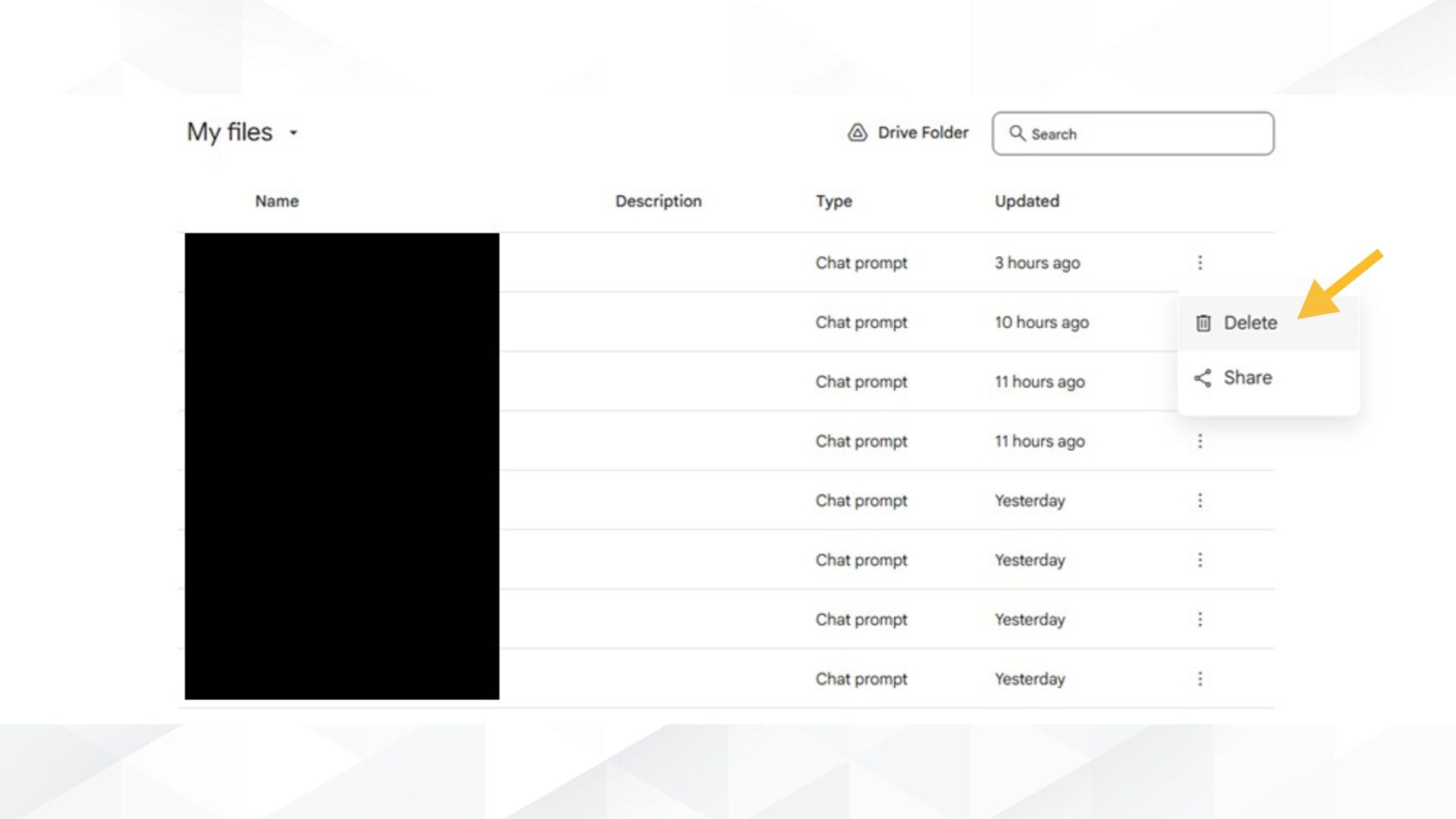 Google AI Studioのチャット履歴を削除する3つの方法(Google AI Studio画面上の「History」から削除)
