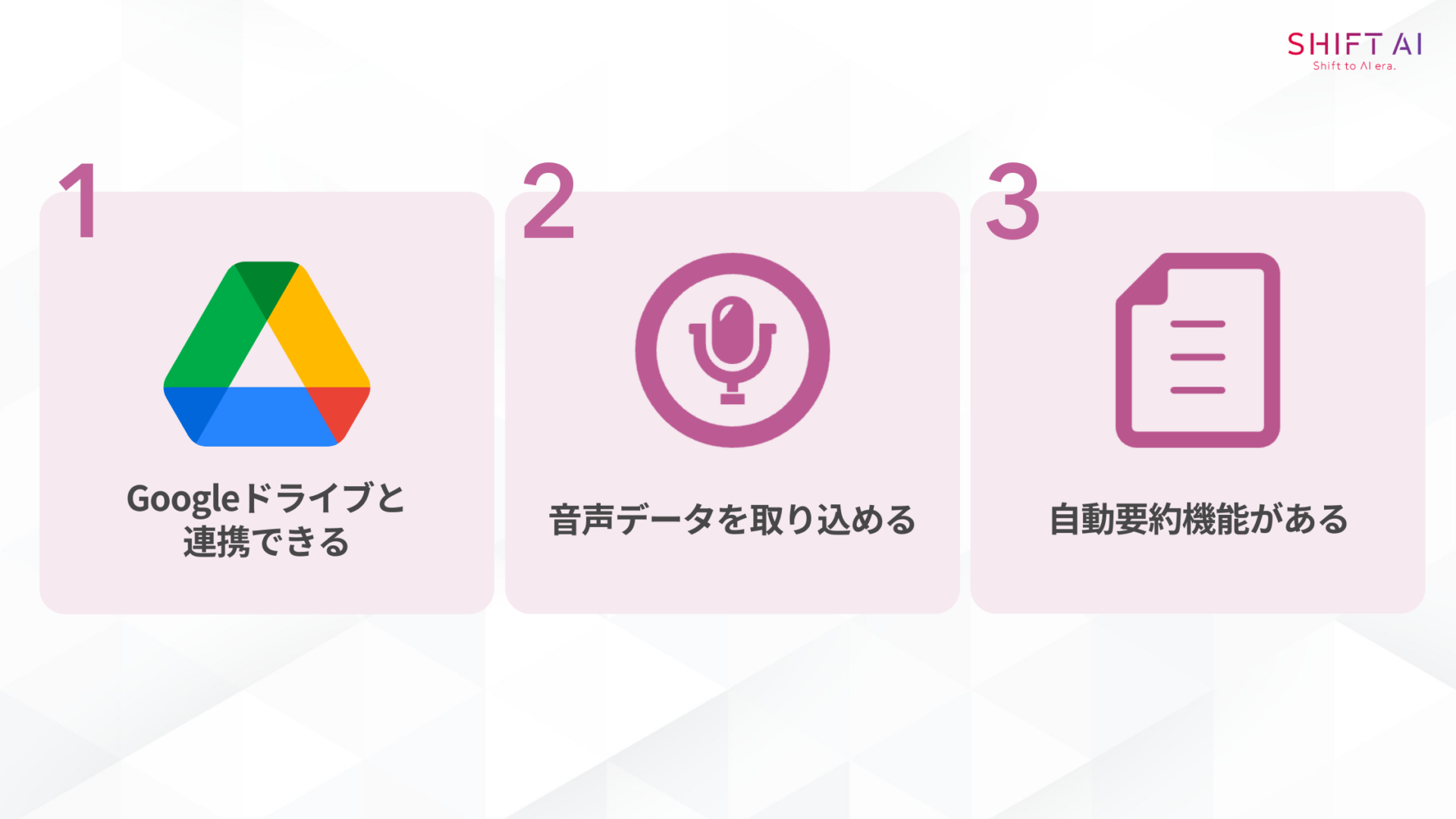 議事録作成にNotebookLMがおすすめの3つの理由(Googleドライブと連携ができる音声データを取り込める自動要約機能がある)