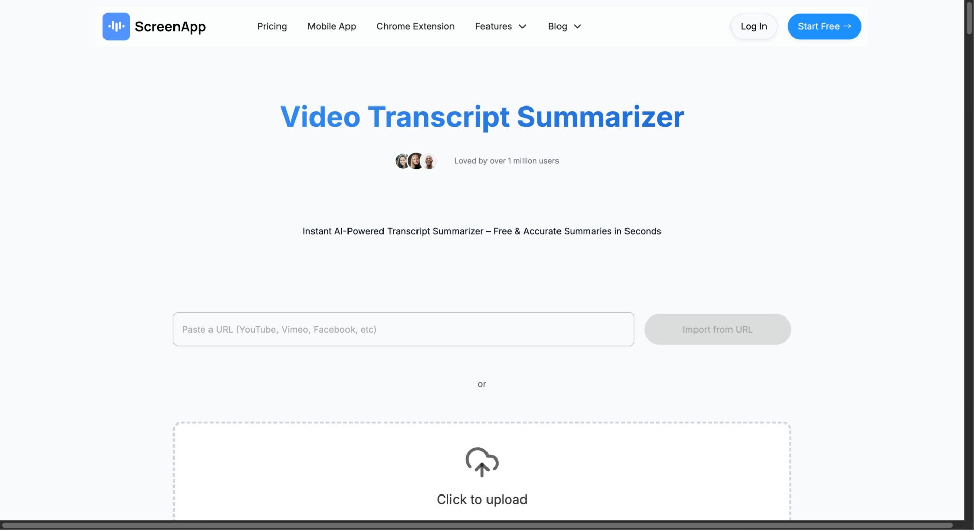 ChatGPT搭載の要約ツール11種(ScreenApp Transcript Summarizer)