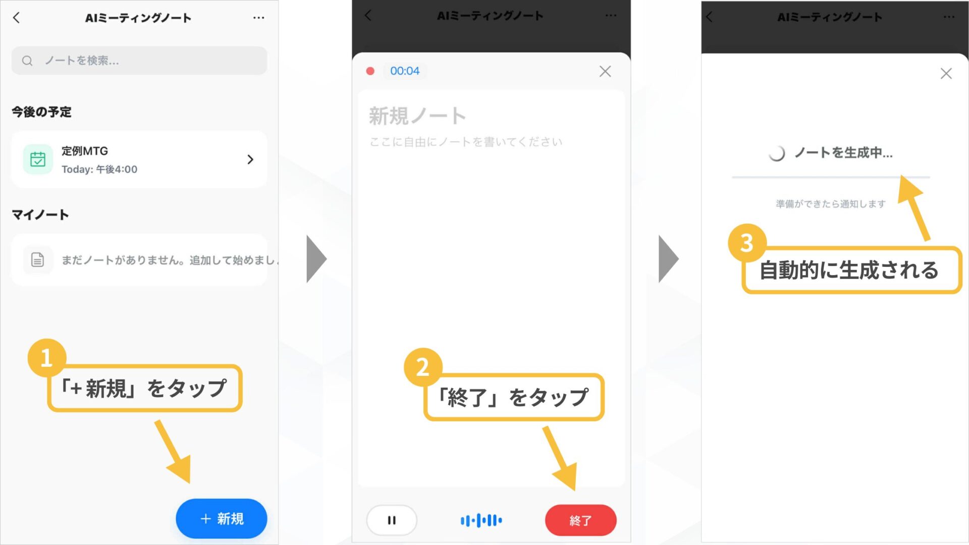 Gensparkアプリの主な機能(AI会議メモ)