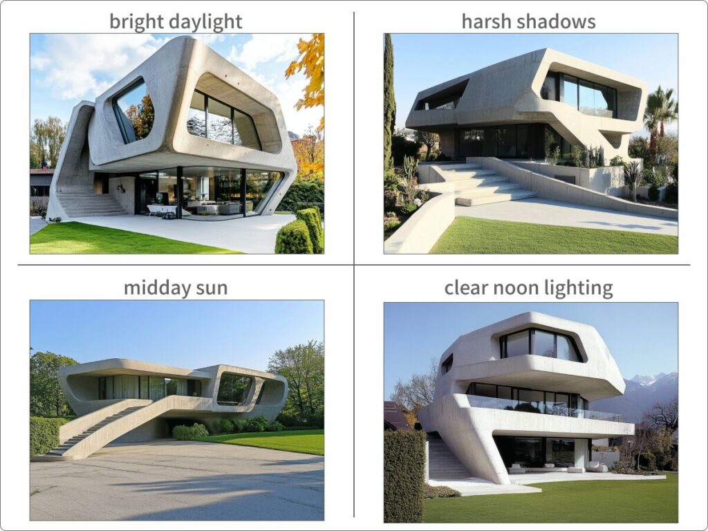 昼に関するワードで生成した画像例