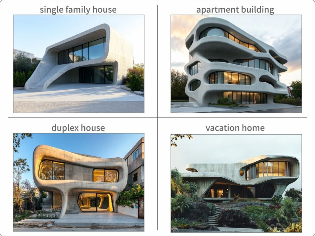 住宅系のワードで生成した画像例