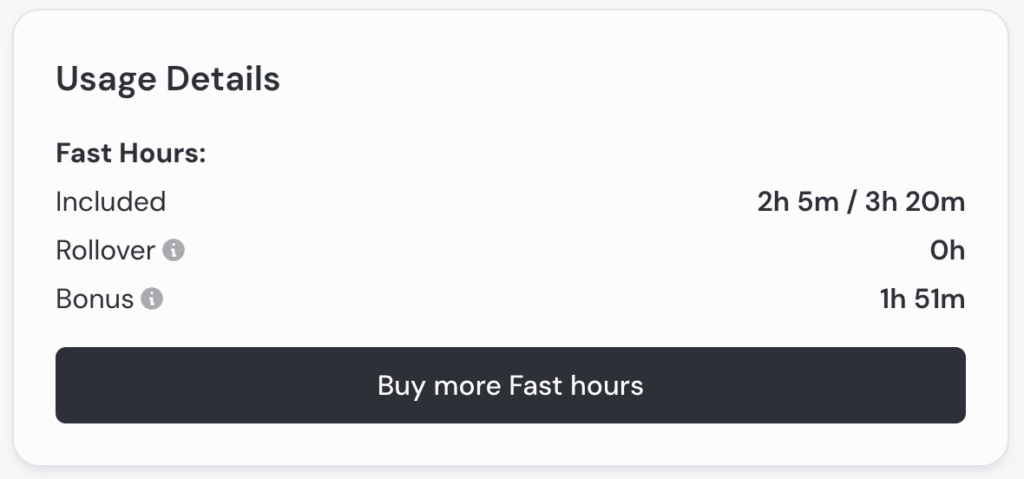 「Demographic survey」提出後にもらえたFast Hours(Bonusの欄)