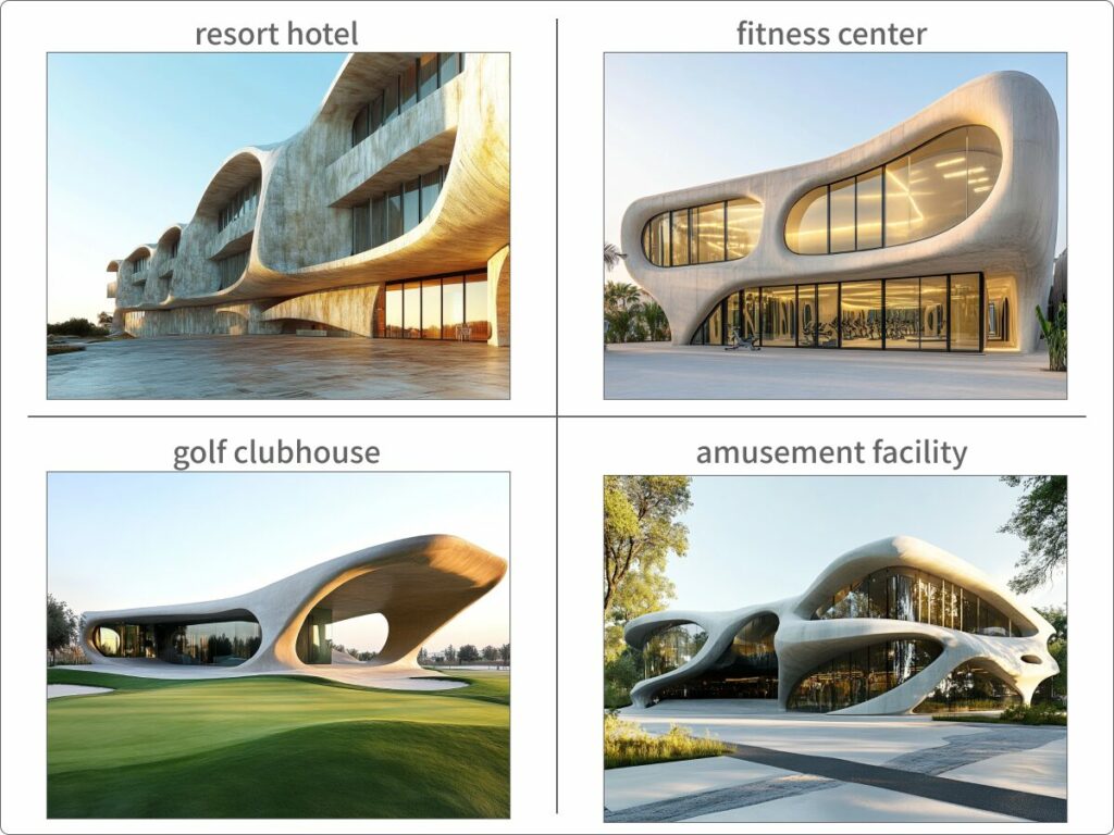 レジャー施設のワードで生成した画像例