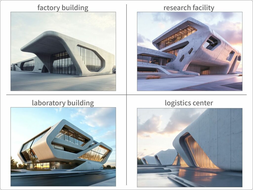 産業施設のワードで生成した画像例