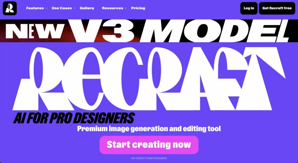Recraft公式サイトのトップページ