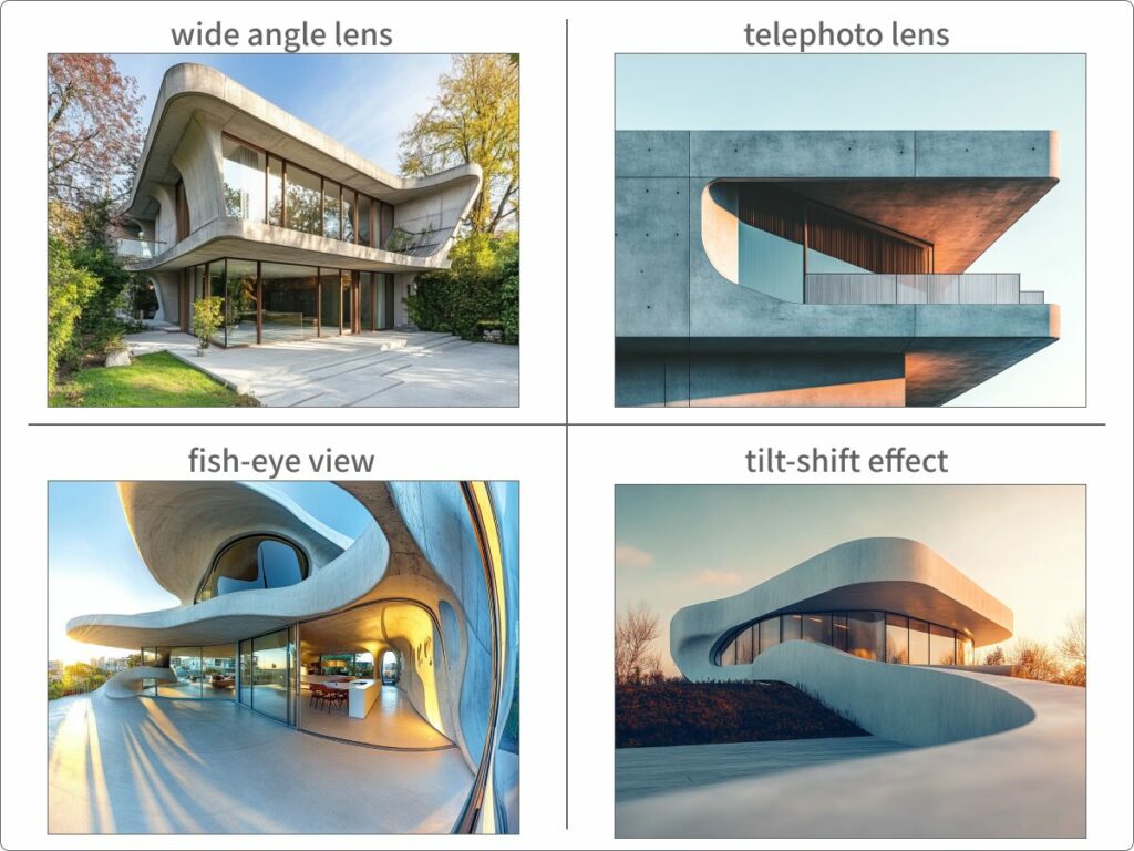 レンズ効果のワードで生成した画像例