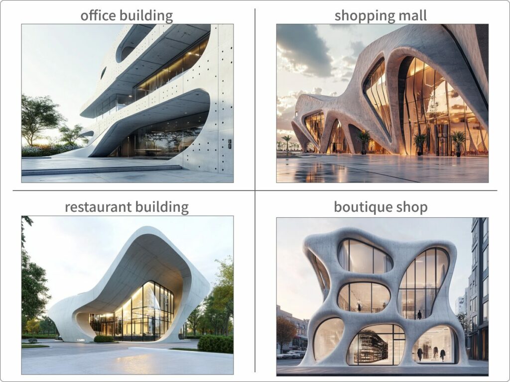 商業施設のワードで生成した画像例