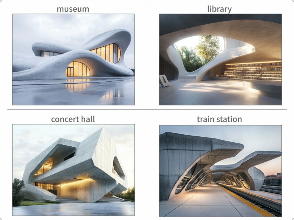 公共施設のワードで生成した画像例