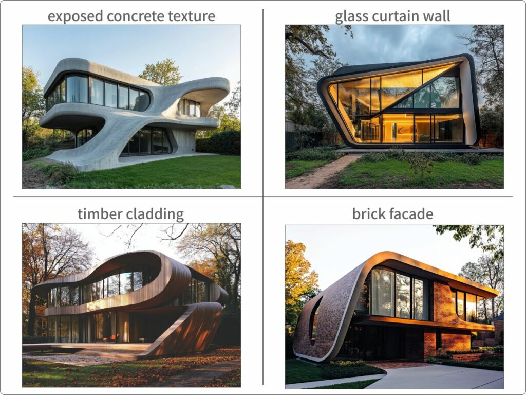 外装材のワードで生成した画像例