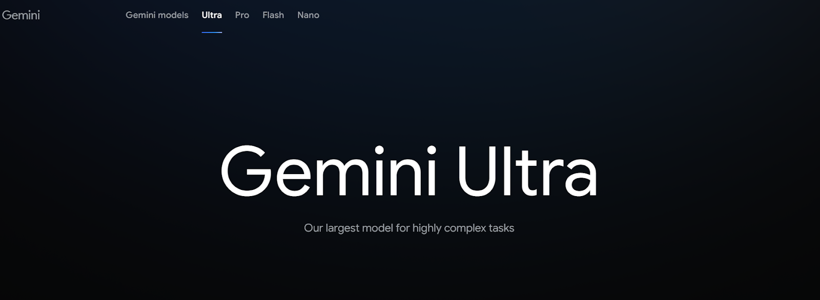 Gemini Ultraのトップ画面