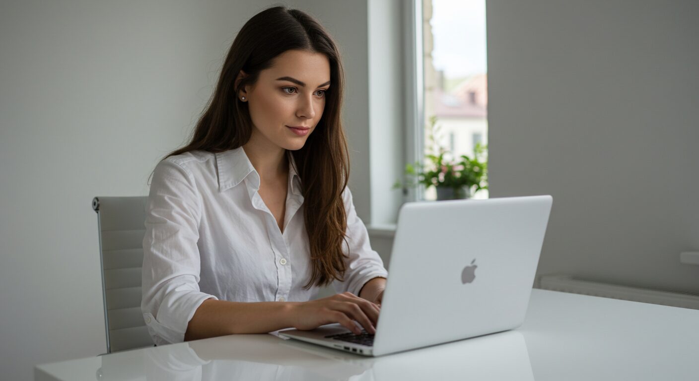 ImageFXで生成した、白いシャツを着た女性の画像