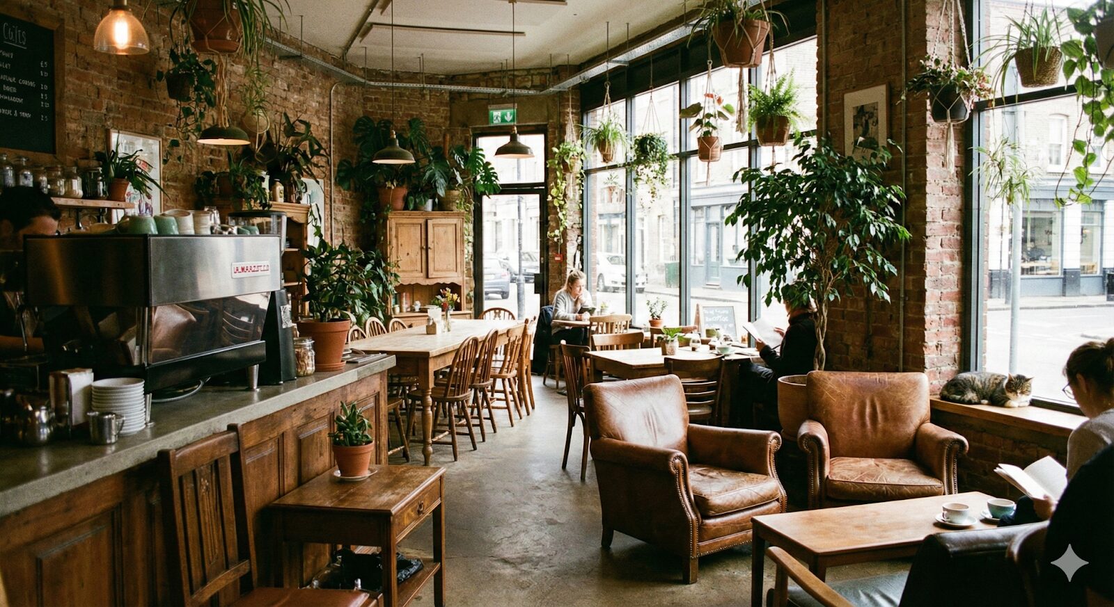 Nano Banana Proで生成した「カフェの内装」