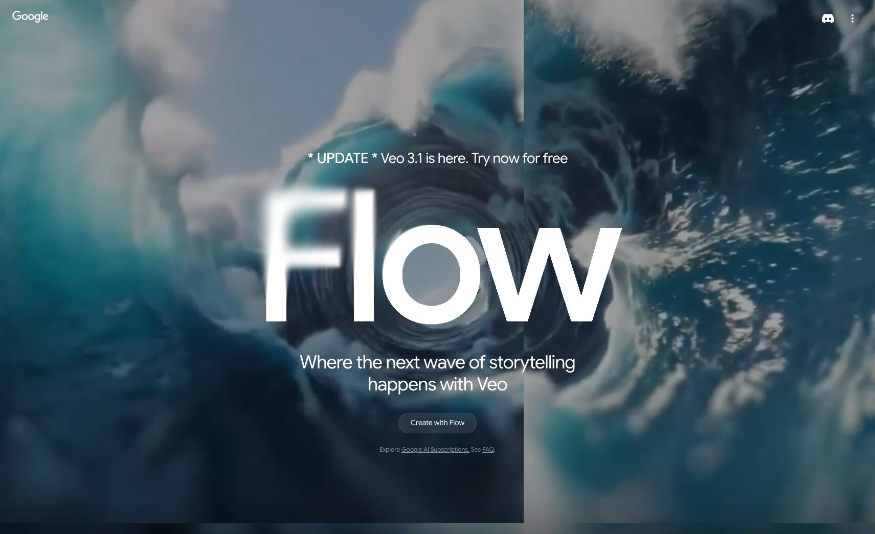 Flowの公式サイトトップ画面