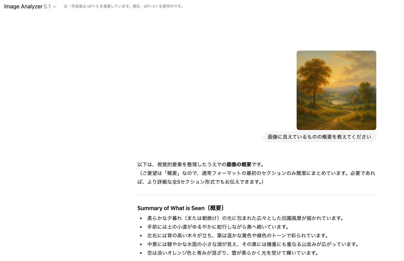 ChatGPT「GPTs」でできることの例（画像解析・デザイン提案：Image Analyzer）